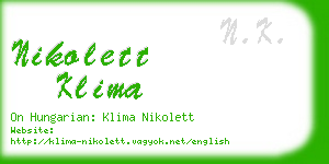 nikolett klima business card